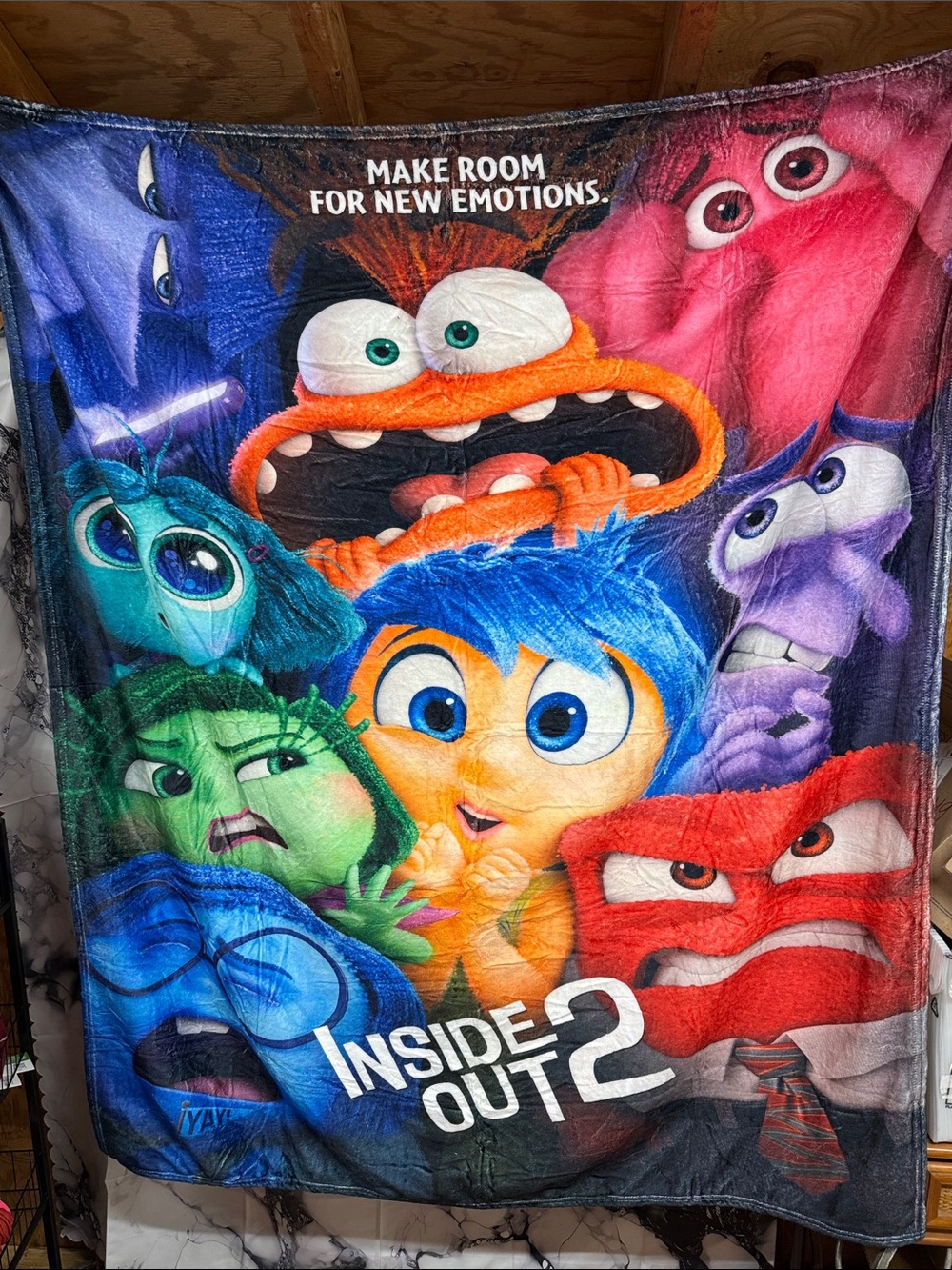 Inside Out 2 Plush Kids Blanket – Multicolor